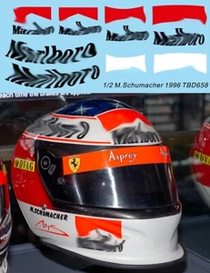 1/2 Decals per Schumacher F1 Helmet Casco 1996 TB Decal TBD658 - Picture 1 of 1
