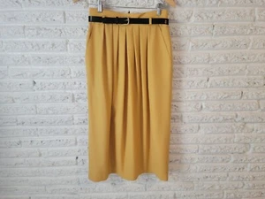 Rena Rowan Saville Womens Skirt 8 Vintage Pencil Midi with Belt Gold Career - Picture 1 of 9
