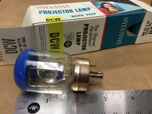 1 STÜCK SYLVANIA DCW 150W 24V 50hrs PROJEKTORLAMPE - BLAU TOP - Bild 1 von 2