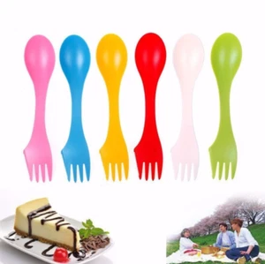 Newly Plastic Camping Hiking Travel Out Spork Utensil Spoon Fork Knife Cutlery - Picture 1 of 4