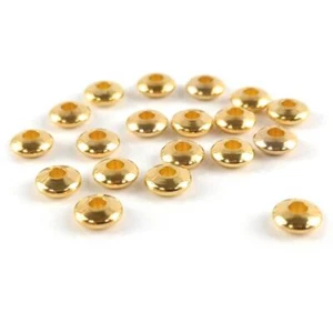 Paquete de 20 cuentas de latón dorado espaciador Rondelle 2x5 mm - Imagen 1 de 1