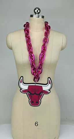 New NBA Chicago Bulls  Gameday Tailgate Hot Pink Fan Chain Fanchain Cover