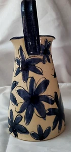 Art Pottery Contemporary Basket/Pitcher 2 Spouts Signed Carol Gaczek 10" x 4 5/8 - Picture 1 of 7