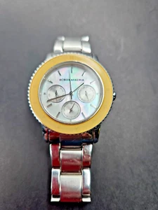 BCBGMAXAZRIA Ladies Multifunction Cream BezStainless Steel Bracelet Watch - Picture 1 of 14