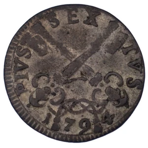 1794 Italian States, Papal 4 Baiocchi Billon Coin in VF, KM #1211 - Picture 1 of 4