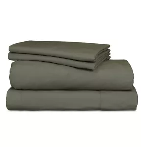 Ardor Boudoir Vintage Washed Queen Bed Fitted Sheet w/ 2x Pillowcases Set Khaki - Picture 1 of 2