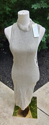 Wow Couture Dorado Transparente Malla Metálica Cadena Cruzada Vestido Club Fiesta Nuevo con Etiquetas Talla L Foto 1 de 4