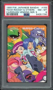 Pokemon Japanese Carddass 1999 193 Team Rocket & Others Bandai PSA 8 64051790 - Picture 1 of 2