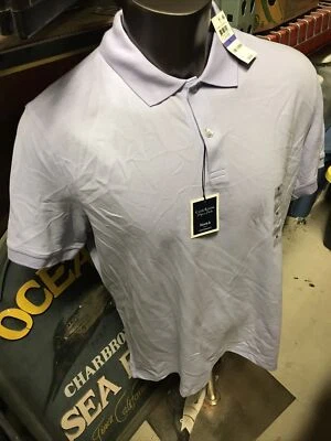New $39 Club Room Men Purple Short-Sleeve Button Performance Polo Shirt Sizes  - Image 1 of 4