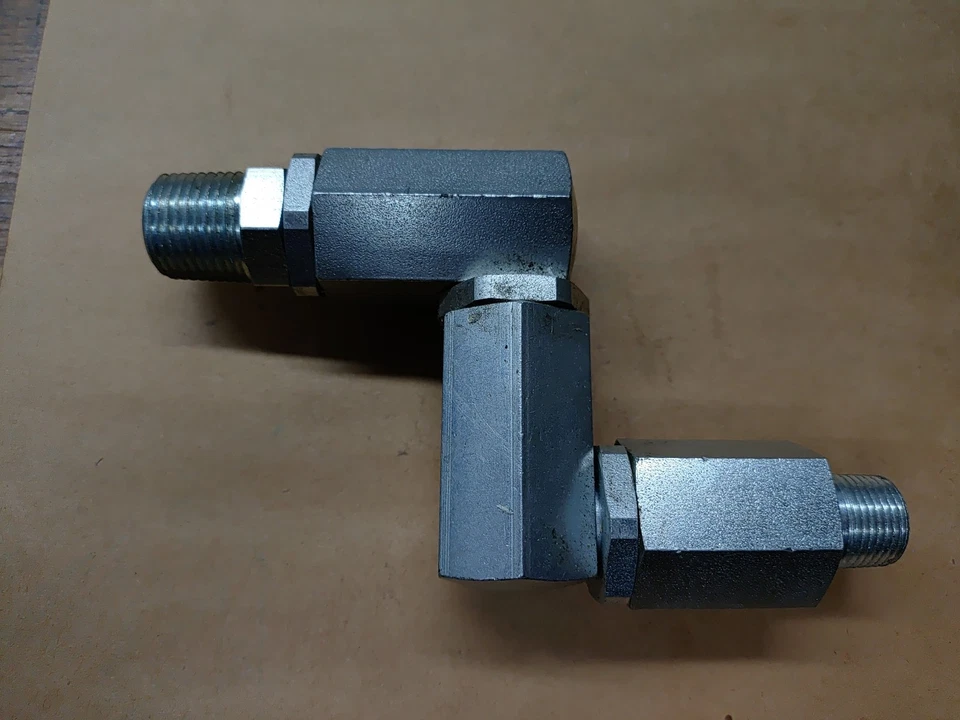 DPS-8-6 Double Permanent Live Swivel Male 1/2 NPT to Male 3/8 NPT - Image 1 of 2