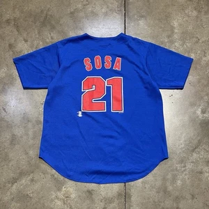 Vintage Chicago Cubs Trikot Herren Large Blau Sammy Sosa 21 True Fan 90s MLB - Bild 1 von 11