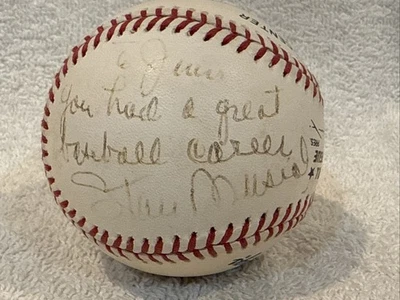 1 of 1 Stan Musial AUTOGRAPHED Baseball, St. Louis Cardinals, Jim Kaat COOL-LOOK - Image 1 of 3