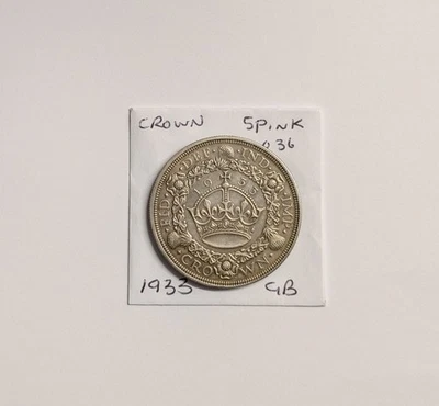 1933 George V Silver Wreath Crown 5 Shilling Coin Spink 4036 - Image 1 of 2
