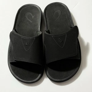 OluKai Nalu Slide Sandals Men's 10332-4040  Black Water Resistant Size 9 - Picture 1 of 10