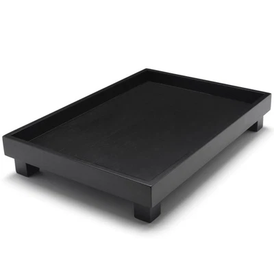 Holz Tablett 35 x 25 cm rechteckig Serviertablett Küchentablett mit 4 Standfüßen - Bild 1 von 2