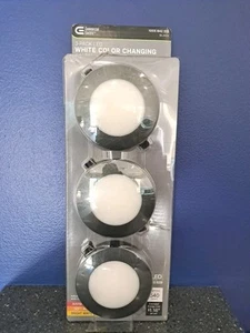  3ct Puck Light Plug-in LED Black Light Kit W/CCT Changing 4ft Cord Soft White  - Picture 1 of 5
