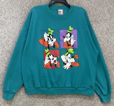 Moletom vintage Disney Designs tamanho único XL azul-petróleo tigre gola redonda pulôver EUA - Imagem 1 de 4