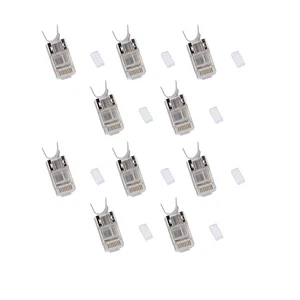 New 10Pcs/Set Network Connectors RJ45 Cat7 Shield FTP 1.45mm 8P8C Plugs - Afbeelding 1 van 7