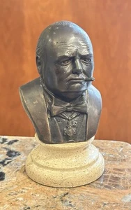 VTG WINSTON CHURCHILL COLD CAST RESIN 5 3/4in. tall x 3 1/4in. at base - Picture 1 of 9