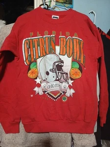 Vntg Ohio State Buckeyes 1993 Florida Citrus Bowl Red Sweatshirt Sz Large - Picture 1 of 12