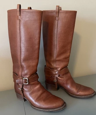 Женские сапоги для верховой езды Ralph Lauren Collection Purple Label коричневая кожа 8 B Италия - Изображение 1 из 4