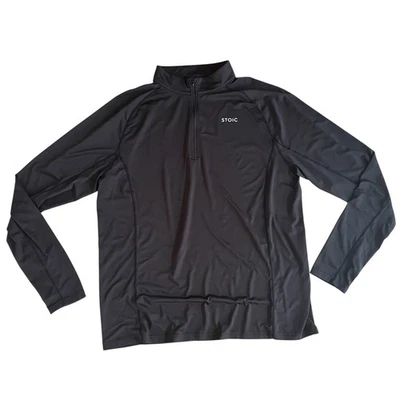 Stoic Para Hombre Talla XXL 2XL Negro Cuarto Cremallera Rendimiento Atlético Ocio Foto 1 de 4