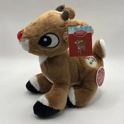 Juguete de peluche musical iluminado Rudolph el reno nariz roja 10" - NUEVO CON ETIQUETAS - PROBADO Foto 1 de 4