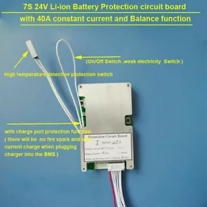 7S 24V 40A BMS lirooter celda de iones de litio batería bicicleta eléctrica equilibrada vendedor del Reino Unido existencias del Reino Unido - Imagen 1 de 6