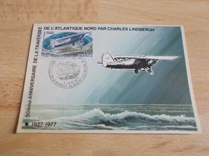 Card Postal Premier Day - Crossing Atlantic North Charles Lindbergh - 1977 - Picture 1 of 1