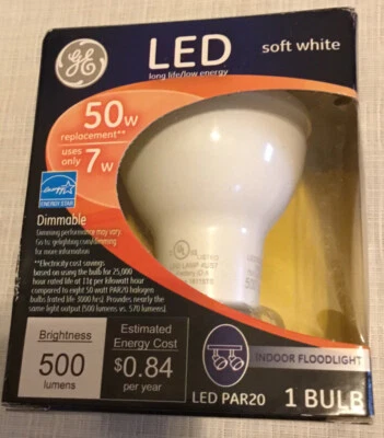 GE 74374 LED Soft White PAR20 Dimmable Indoor Floodlight Lightbulb - Image 1 of 4