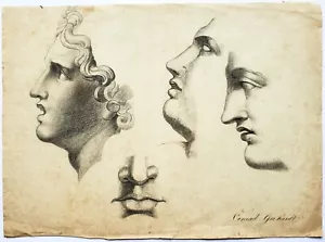 Zeichnung Kreide Atelierszene Studie Griechische Skulptur Conrad Gerhardt - Bild 1 von 9