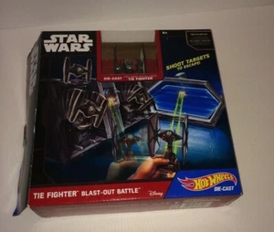 Hot Wheels Star Wars Tie Fighter Blast-Out Battle Die Cast Play Set Complete - Picture 1 of 6