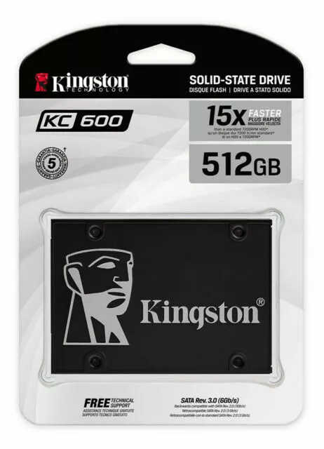 Kingston KC600 Internal State Drive 512GB SATA 2.5" - Black (SKC600/512G)