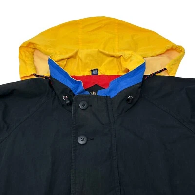 SWINGSTER Vintage Mens Jacket Red Black Colorblock Yellow Hood USA *FLAWS* 2XL - Image 1 of 4