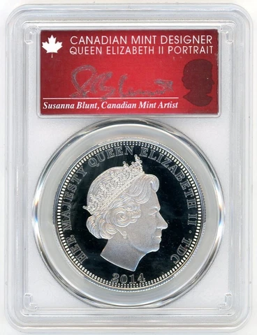 2014 100 Pounds Prince George Palladium PR70DCAM PCGS First Birthday S Blunt Cover