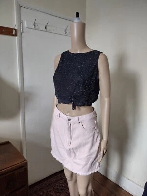 Light pink denim skirt by Boohoo (Uk Size 12) - Image 1 of 4