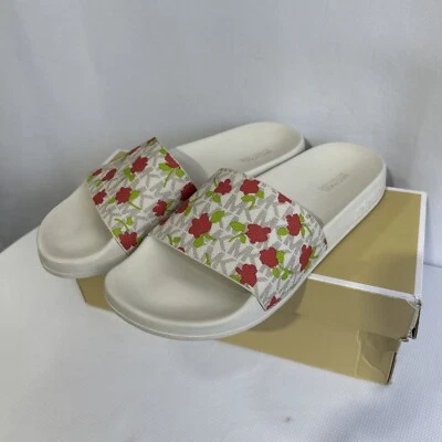 Sandalias Michael Kors Mujer Slide Gilmore Slide Mini Rosa Logo Talla 7 Foto 1 de 4