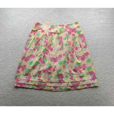 Falda Lilly Pulitzer Talla 2 29" Cintura Floral Forrada Dobladillo en Capas Plisada Preppy Foto 1 de 4