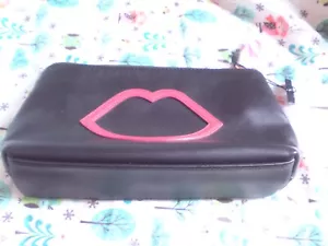 Lulu Guinness Soft Leather Black/red Small Bag ? 23 CMS X 12.2 CMS APPROX. - Picture 1 of 8