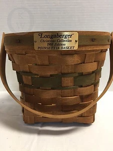 1988*LONGABERGER*Christmas*Poinsettia Basket * 16308B - Picture 1 of 8