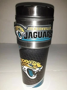 Jacksonville Jaguars NFL 16 oz Travel Mug with Stainless Steel Top and Emblem - Picture 1 of 3