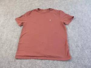 AllSaints Shirt Mens Large Red Short Sleeve Cotton Maroon Logo * - Picture 1 of 11