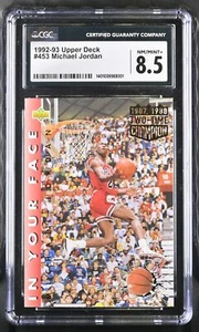 1992-93 UPPER DECK MICHAEL JORDAN #453 CGC 8.5 IN YOUR FACE ICONIC CARD` - Picture 1 of 2