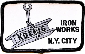 Vintage Koenig Iron Works Inc N.Y.CITY Werbung Aufnäher 4"x2,5" - Bild 1 von 1
