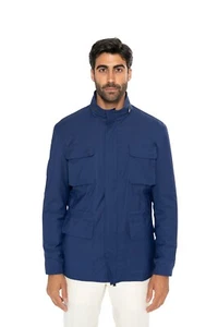 2800$ ISAIA NAPOLI Blue Field Jacket Techno Wool & Silk 38 US / 48 EU - Picture 1 of 9