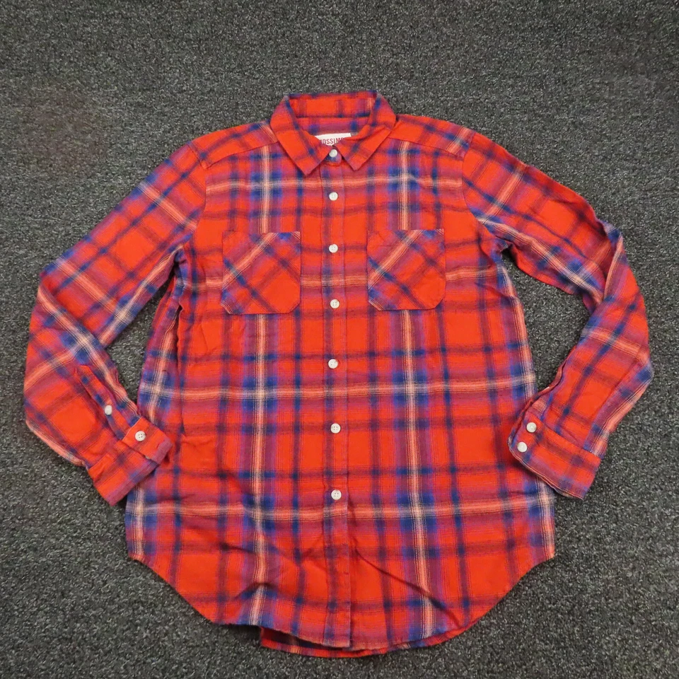 Рубашка женская Mossimo Supply Co маленькая красная и синяя клетчатая на пуговицах для парня - Изображение 1 из 4