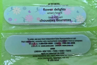 AVON 2005 Floral Emery Board Double Sided - Image 1 of 4