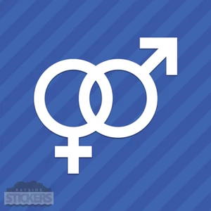 Masculino Femenino Símbolo de género vinilo Calcomanía Pegatina heterosexual - Imagen 1 de 2