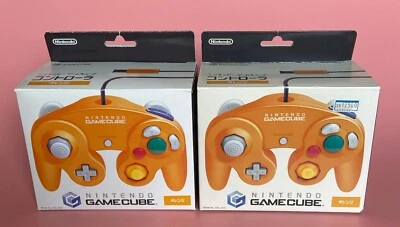 Nintendo Gamecube  Controller Lot of 2 Spicy Orange DOL-003 W/Box Tested - Image 1 of 4