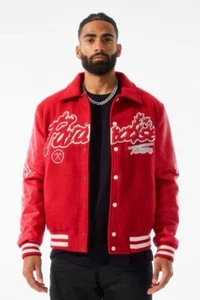 JORDAN CRAIG PARADISE TOUR VARSITY TEAM JACKET WOOL RED WHITE PATCH WORK S-4X OG - Picture 1 of 8